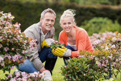 Professional landscapers working in Leytonstone garden